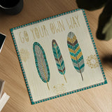 Cool Feathers III by Veronique Charron. Shown as a detailed flat fine art print, highlighting archival giclee quality. Available as an archival giclee rolled canvas, fine art paper, or poster print. SKU 22542a.
