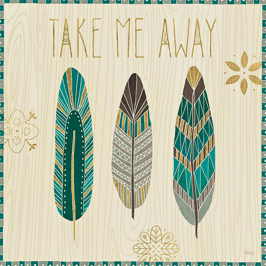 Cool Feathers IV by Veronique Charron. SKU 22543a. Archival Giclee Fine art print for wall decor.