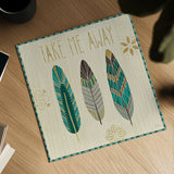 Cool Feathers IV by Veronique Charron. Shown as a detailed flat fine art print, highlighting archival giclee quality. Available as an archival giclee rolled canvas, fine art paper, or poster print. SKU 22543a.
