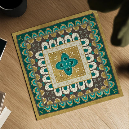 Cool Feathers Tiles I by Veronique Charron. Shown as a detailed flat fine art print, highlighting archival giclee quality. Available as an archival giclee rolled canvas, fine art paper, or poster print. SKU 22544a.