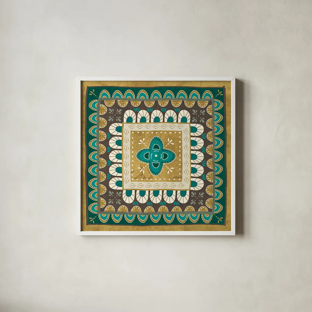 Cool Feathers Tiles I by Veronique Charron. Shown in a crisp white glass frame for a clean and minimalist style. Available as an archival giclee rolled canvas, fine art paper, or poster print. SKU 22544a.