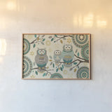 Cool Feathers V by Veronique Charron. shown as a paper print in a natural frame. Available as a archival giclee rolled canvas, fine art paper, or poster print. SKU 22548i.