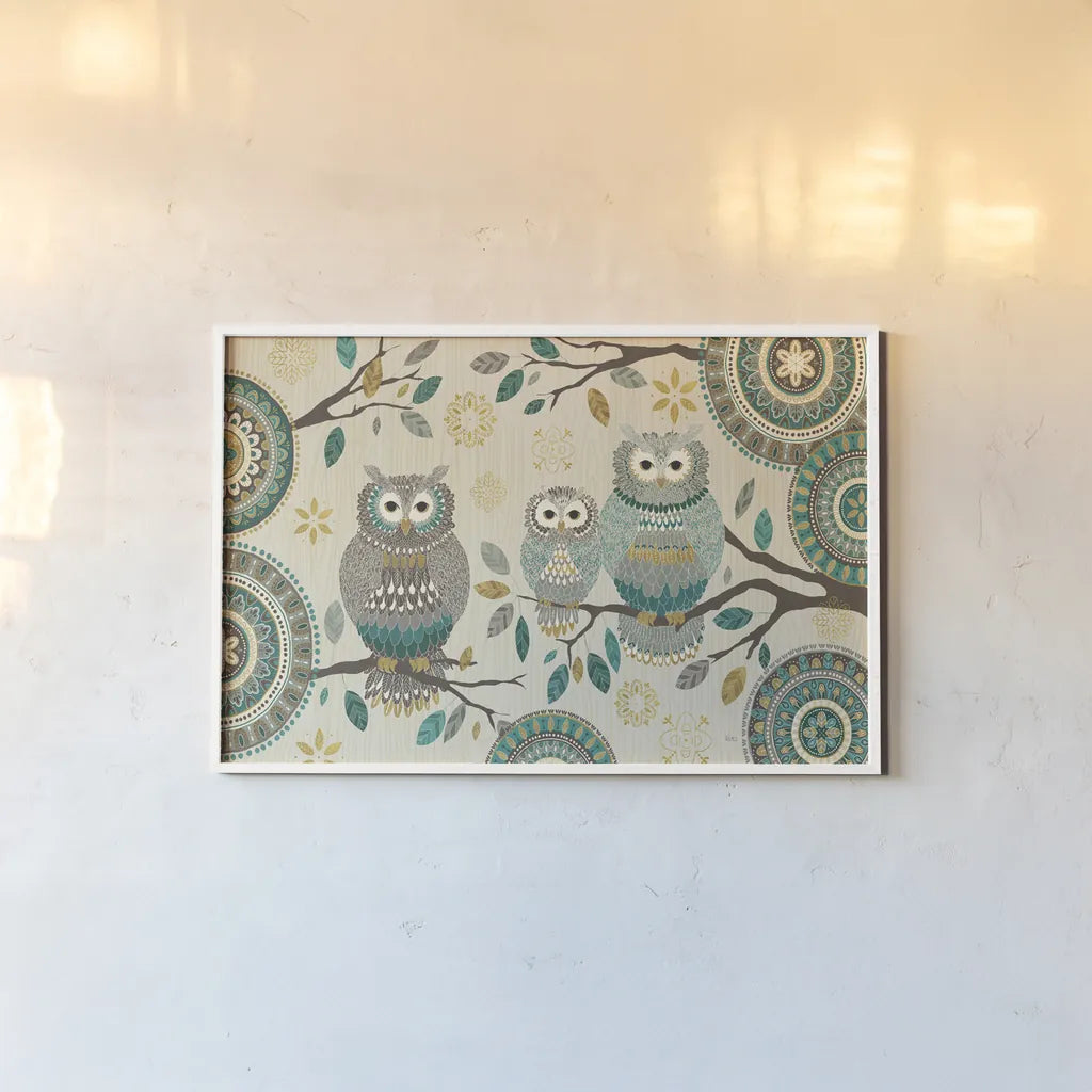 Cool Feathers V by Veronique Charron. shown as a paper print in a white frame. Available as a archival giclee rolled canvas, fine art paper, or poster print. SKU 22548i.