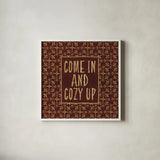 Cozy Up by Veronique Charron. Shown in a crisp white glass frame for a clean and minimalist style. Available as an archival giclee rolled canvas, fine art paper, or poster print. SKU 51143a.