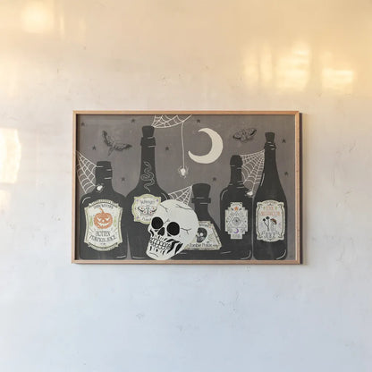 Dark Night I by Veronique Charron. shown as a paper print in a natural frame. Available as a archival giclee rolled canvas, fine art paper, or poster print. SKU 85571i.