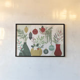 Deco Holiday I by Veronique Charron. shown as a paper print in a black flame. Available as a archival giclee rolled canvas, fine art paper, or poster print. SKU 83331i.