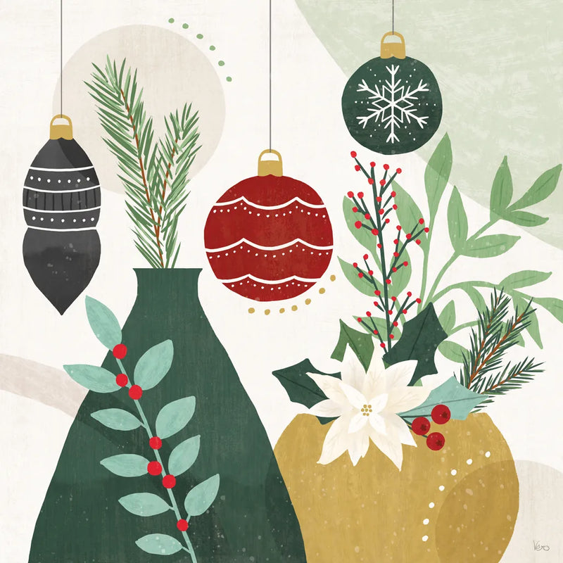 Deco Holiday II by Veronique Charron. SKU 83332a. Archival Giclee Fine art print for wall decor.