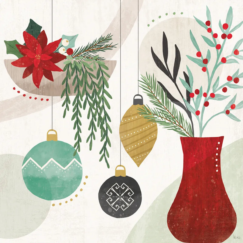 Deco Holiday III by Veronique Charron. SKU 83333a. Archival Giclee Fine art print for wall decor.