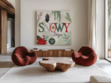 Deco Holiday V by Veronique Charron. Shown as extra-large giant wall art in a modern living room. Available as an archival giclee rolled canvas, fine art paper, or poster print. SKU 83335a.