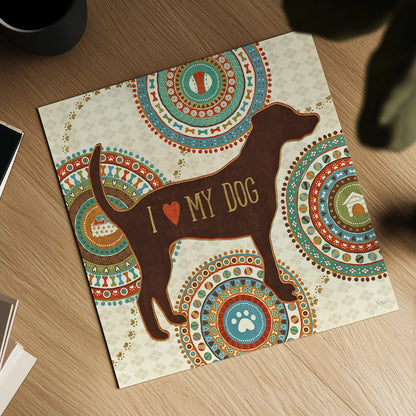 Dogs Life I by Veronique Charron. Shown as a detailed flat fine art print, highlighting archival giclee quality. Available as an archival giclee rolled canvas, fine art paper, or poster print. SKU 24753a.