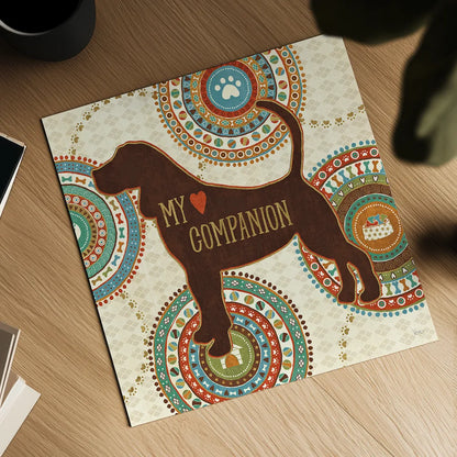 Dogs Life III by Veronique Charron. Shown as a detailed flat fine art print, highlighting archival giclee quality. Available as an archival giclee rolled canvas, fine art paper, or poster print. SKU 24755a.