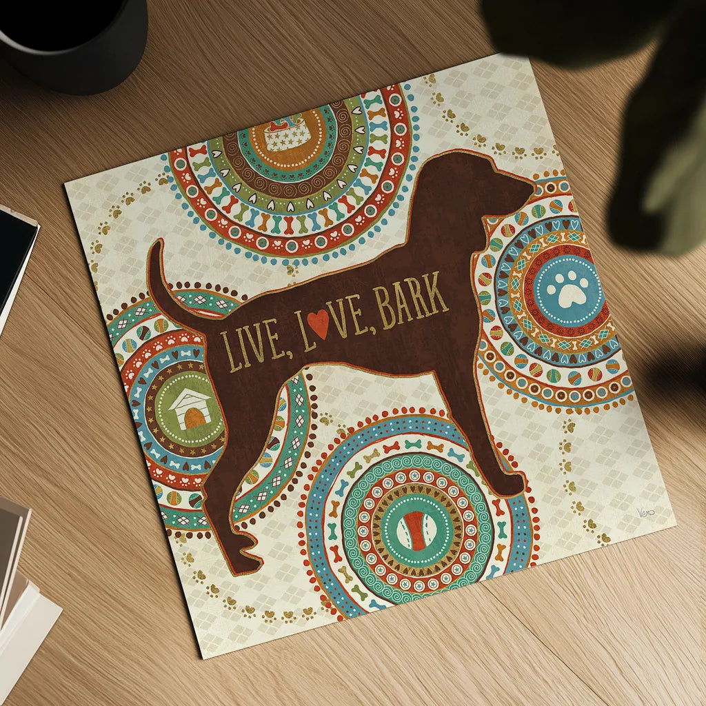 Dogs Life IV by Veronique Charron. Shown as a detailed flat fine art print, highlighting archival giclee quality. Available as an archival giclee rolled canvas, fine art paper, or poster print. SKU 24756a.