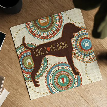 Dogs Life IV by Veronique Charron. Shown as a detailed flat fine art print, highlighting archival giclee quality. Available as an archival giclee rolled canvas, fine art paper, or poster print. SKU 24756a.