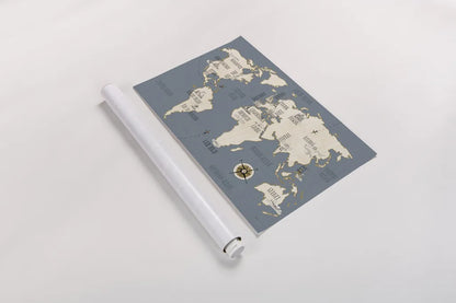 Doodles Map by Veronique Charron. shown as a rolled paper print. Available as archival giclee rolled canvas, fine art paper, or poster print. SKU 20588i.