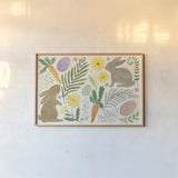 Easter Days I by Veronique Charron. shown as a paper print in a natural frame. Available as a archival giclee rolled canvas, fine art paper, or poster print. SKU 93644i.