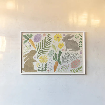 Easter Days I by Veronique Charron. shown as a paper print in a white frame. Available as a archival giclee rolled canvas, fine art paper, or poster print. SKU 93644i.