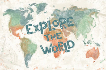 Explore the World I by Veronique Charron. SKU 55195i. Archival Giclee Fine art print for wall decor.