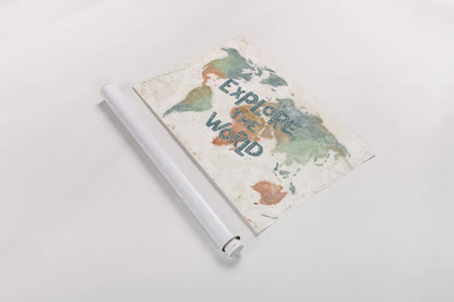 Explore the World I by Veronique Charron. shown as a rolled paper print. Available as archival giclee rolled canvas, fine art paper, or poster print. SKU 55195i.