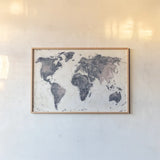Explore the World I no Words Dark by Veronique Charron. shown as a paper print in a natural frame. Available as a archival giclee rolled canvas, fine art paper, or poster print. SKU 57622i.