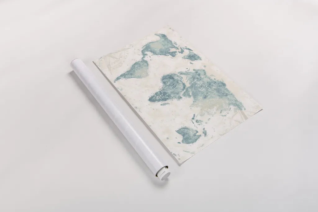 Explore the World I no Words Light by Veronique Charron. shown as a rolled paper print. Available as archival giclee rolled canvas, fine art paper, or poster print. SKU 57623i.