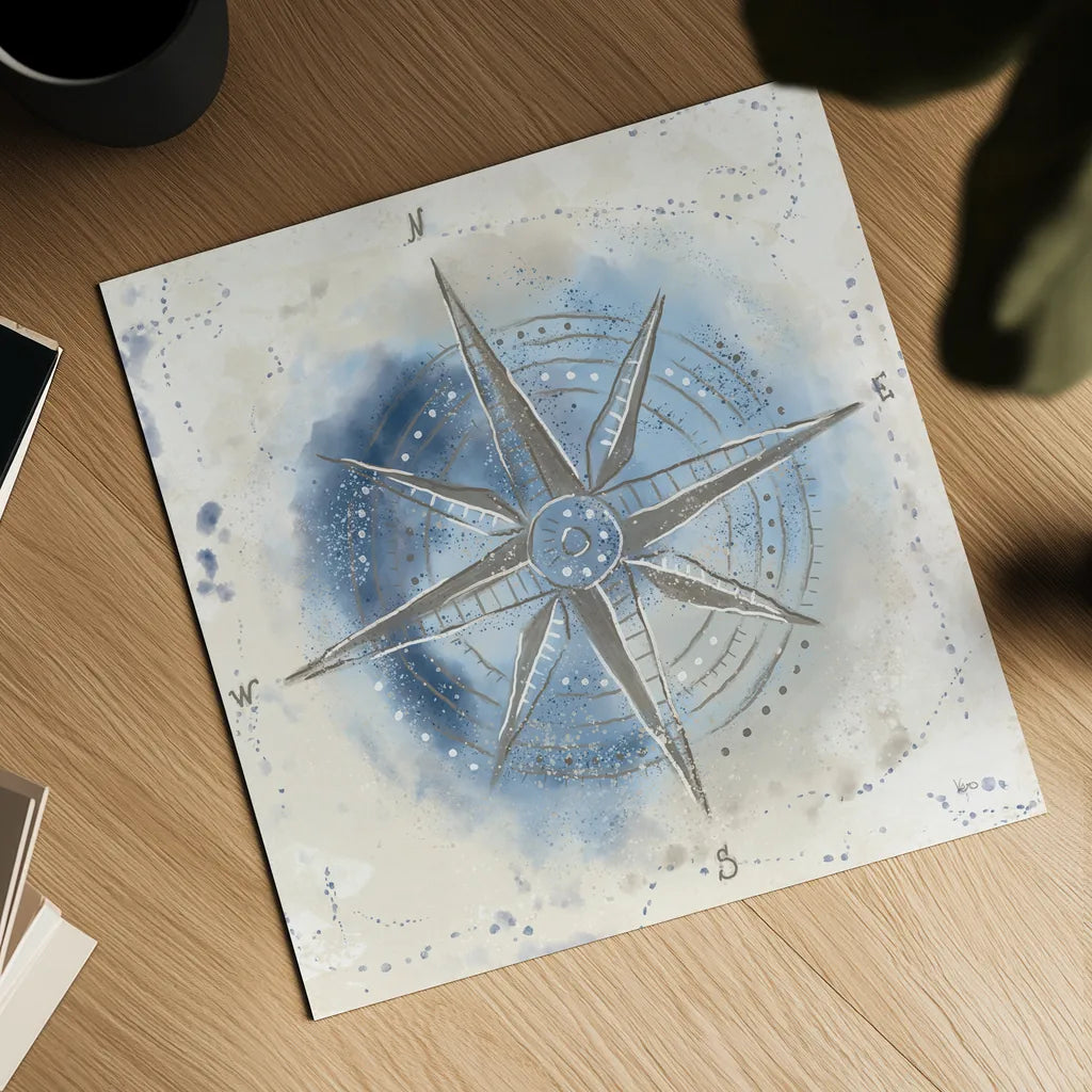 Explore the World II Blue Brown by Veronique Charron. Shown as a detailed flat fine art print, highlighting archival giclee quality. Available as an archival giclee rolled canvas, fine art paper, or poster print. SKU 62635a.