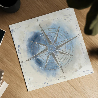 Explore the World II Blue Brown by Veronique Charron. Shown as a detailed flat fine art print, highlighting archival giclee quality. Available as an archival giclee rolled canvas, fine art paper, or poster print. SKU 62635a.