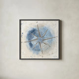 Explore the World II Blue Brown by Veronique Charron. Shown in a sleek black glass frame for a contemporary gallery look. Available as an archival giclee rolled canvas, fine art paper, or poster print. SKU 62635a.