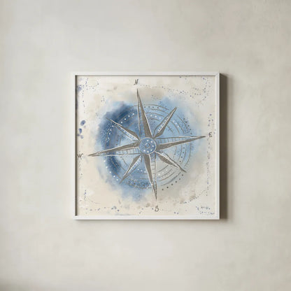 Explore the World II Blue Brown by Veronique Charron. Shown in a crisp white glass frame for a clean and minimalist style. Available as an archival giclee rolled canvas, fine art paper, or poster print. SKU 62635a.