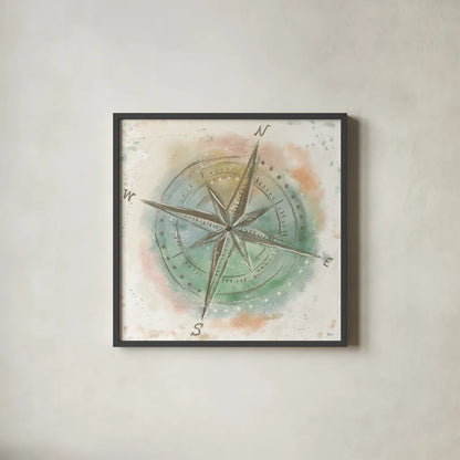 Explore the World III by Veronique Charron. Shown in a sleek black glass frame for a contemporary gallery look. Available as an archival giclee rolled canvas, fine art paper, or poster print. SKU 55197a.