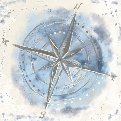 Explore the World III Blue Brown by Veronique Charron. SKU 62636a. Archival Giclee Fine art print for wall decor.