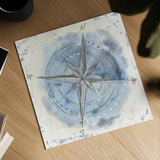 Explore the World III Blue Brown by Veronique Charron. Shown as a detailed flat fine art print, highlighting archival giclee quality. Available as an archival giclee rolled canvas, fine art paper, or poster print. SKU 62636a.
