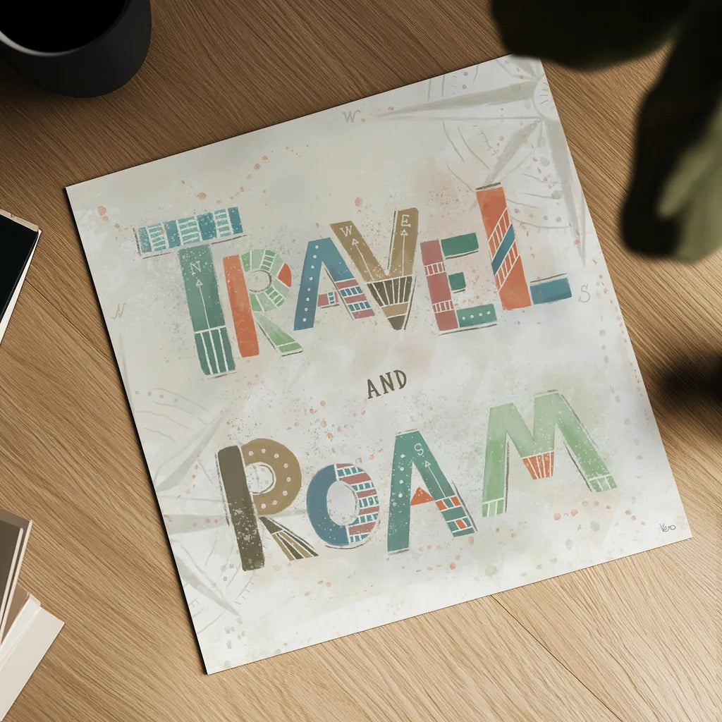 Explore the World V by Veronique Charron. Shown as a detailed flat fine art print, highlighting archival giclee quality. Available as an archival giclee rolled canvas, fine art paper, or poster print. SKU 55199a.