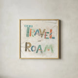 Explore the World V by Veronique Charron. Shown in a natural wood glass frame for a timeless modern aesthetic. Available as an archival giclee rolled canvas, fine art paper, or poster print. SKU 55199a.