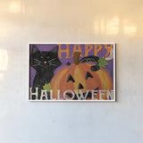 Festive Felines I by Veronique Charron. shown as a paper print in a white frame. Available as a archival giclee rolled canvas, fine art paper, or poster print. SKU 54884i.