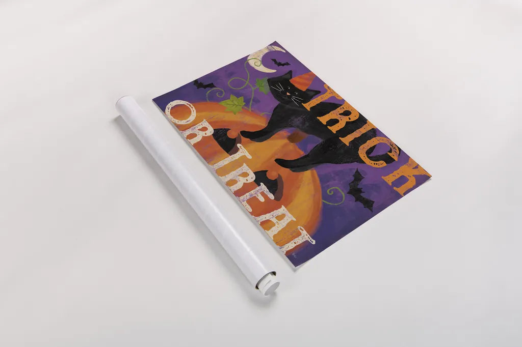 Festive Felines IV by Veronique Charron. shown as a rolled paper print. Available as archival giclee rolled canvas, fine art paper, or poster print. SKU 54887i.