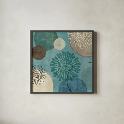 Flora Mood II by Veronique Charron. Shown in a sleek black glass frame for a contemporary gallery look. Available as an archival giclee rolled canvas, fine art paper, or poster print. SKU 6104a.