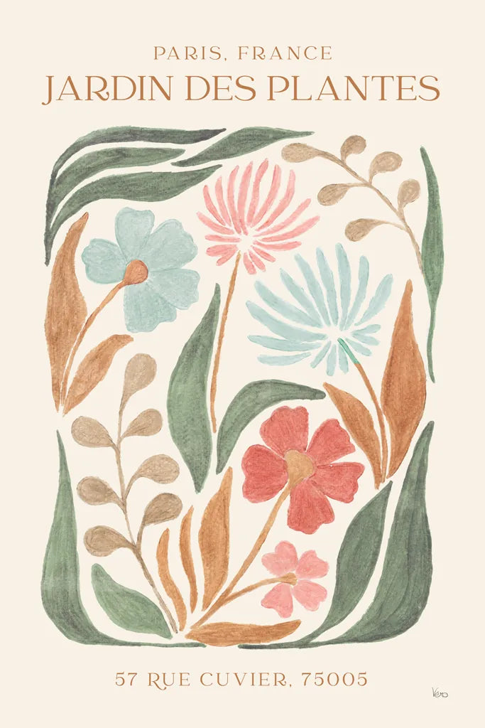 Floral Abstract Poster I by Veronique Charron. SKU 86104h. Archival Giclee Fine art print for wall decor.