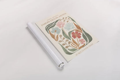 Floral Abstract Poster I by Veronique Charron. shown as a rolled paper print. Available as archival giclee rolled canvas, fine art paper, or poster print. SKU 86104h.