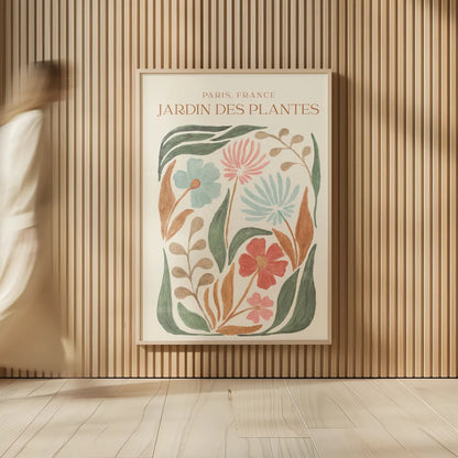 Floral Abstract Poster I by Veronique Charron. shown as over sized large wall art. Available as an archival giclee rolled canvas, fine art paper, or poster print. SKU 86104h.