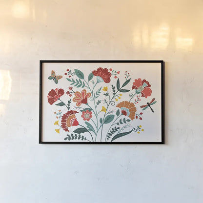 Floral Style I by Veronique Charron. shown as a paper print in a black flame. Available as a archival giclee rolled canvas, fine art paper, or poster print. SKU 82038i.