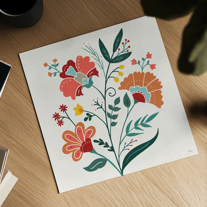 Floral Style II by Veronique Charron. Shown as a detailed flat fine art print, highlighting archival giclee quality. Available as an archival giclee rolled canvas, fine art paper, or poster print. SKU 82039a.