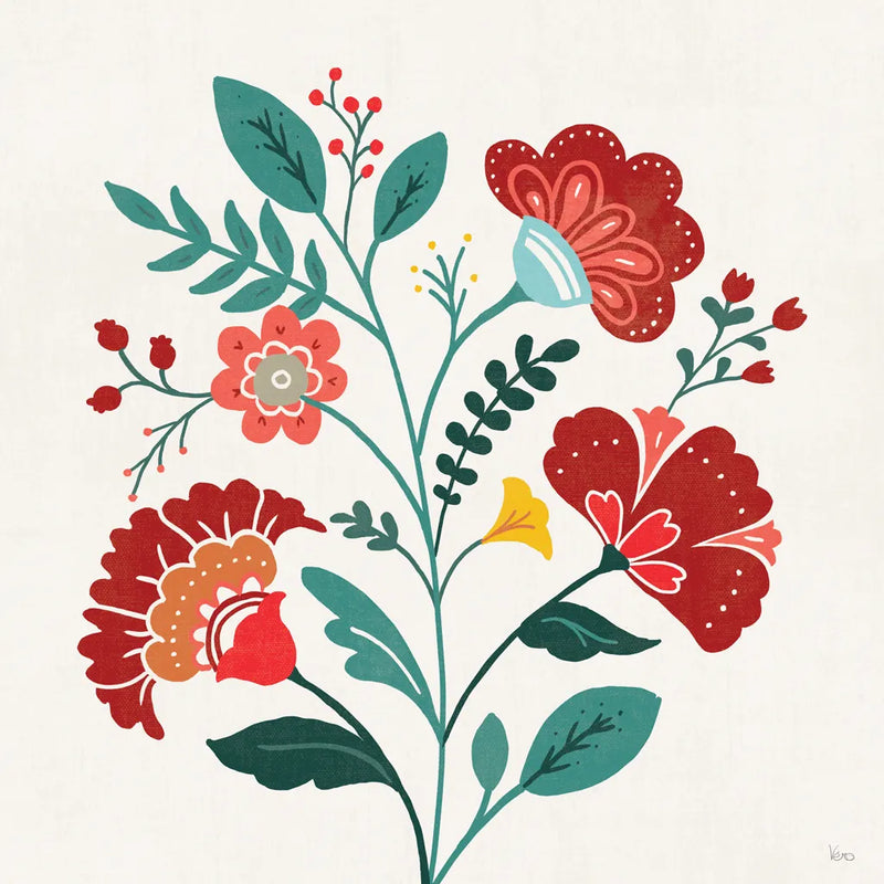 Floral Style III by Veronique Charron. SKU 82040a. Archival Giclee Fine art print for wall decor.