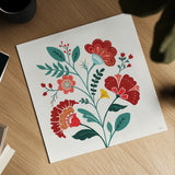 Floral Style III by Veronique Charron. Shown as a detailed flat fine art print, highlighting archival giclee quality. Available as an archival giclee rolled canvas, fine art paper, or poster print. SKU 82040a.