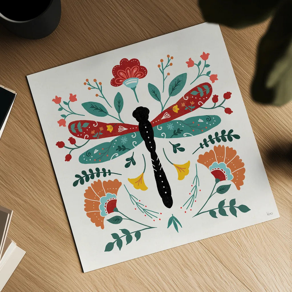 Floral Style IV by Veronique Charron. Shown as a detailed flat fine art print, highlighting archival giclee quality. Available as an archival giclee rolled canvas, fine art paper, or poster print. SKU 82041a.