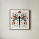 Floral Style IV by Veronique Charron. Shown in a sleek black glass frame for a contemporary gallery look. Available as an archival giclee rolled canvas, fine art paper, or poster print. SKU 82041a.
