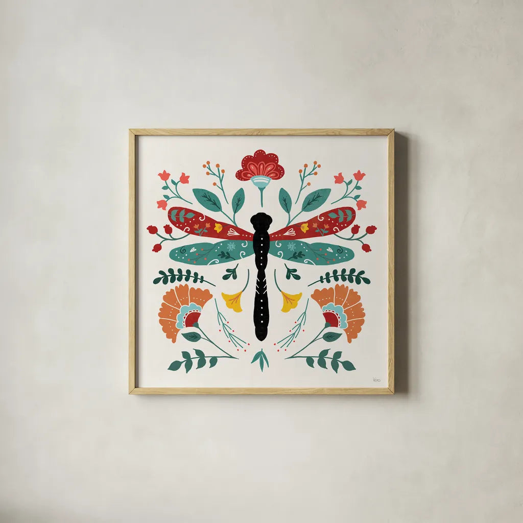 Floral Style IV by Veronique Charron. Shown in a natural wood glass frame for a timeless modern aesthetic. Available as an archival giclee rolled canvas, fine art paper, or poster print. SKU 82041a.
