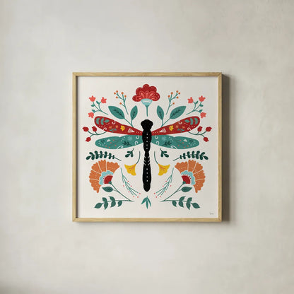 Floral Style IV by Veronique Charron. Shown in a natural wood glass frame for a timeless modern aesthetic. Available as an archival giclee rolled canvas, fine art paper, or poster print. SKU 82041a.