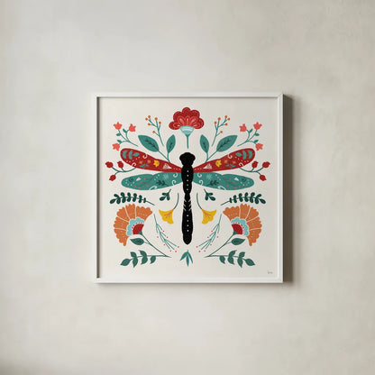 Floral Style IV by Veronique Charron. Shown in a crisp white glass frame for a clean and minimalist style. Available as an archival giclee rolled canvas, fine art paper, or poster print. SKU 82041a.