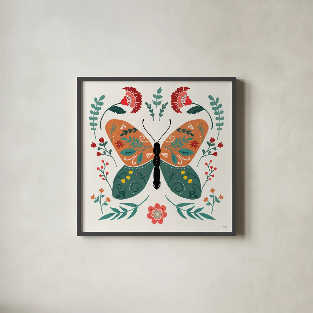 Floral Style V by Veronique Charron. Shown in a sleek black glass frame for a contemporary gallery look. Available as an archival giclee rolled canvas, fine art paper, or poster print. SKU 82042a.