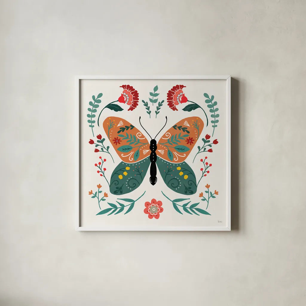 Floral Style V by Veronique Charron. Shown in a crisp white glass frame for a clean and minimalist style. Available as an archival giclee rolled canvas, fine art paper, or poster print. SKU 82042a.